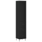 vidaXL Aparador de madera contrachapada negro 34,5x34x180 cm