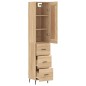 vidaXL Aparador de madera contrachapada roble Sonoma 34,5x34x180 cm vidaXL Aparador de madera contrachapada roble Sonoma 34,5x34x180 cm