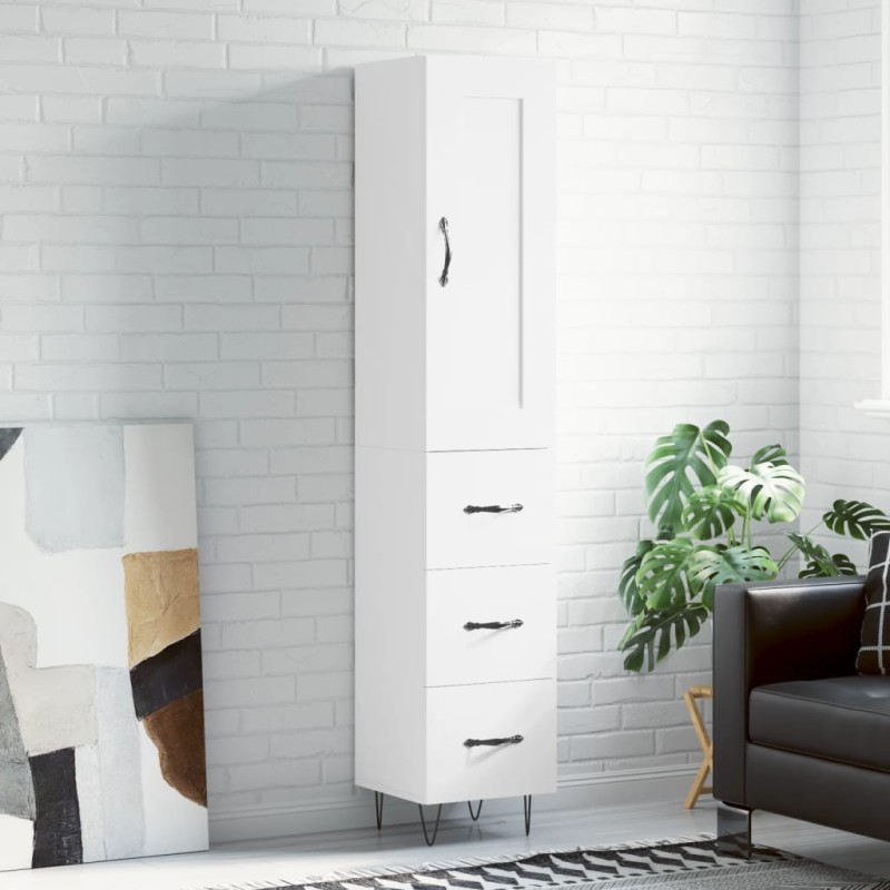 vidaXL Aparador alto madera contrachapada blanco 34,5x34x180 cm vidaXL Aparador alto madera contrachapada blanco 34,5x34x180 cm