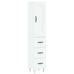vidaXL Aparador alto madera contrachapada blanco 34,5x34x180 cm
