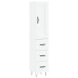 vidaXL Aparador alto madera contrachapada blanco 34,5x34x180 cm vidaXL Aparador alto madera contrachapada blanco 34,5x34x180 cm