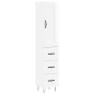 vidaXL Aparador alto madera contrachapada blanco brillo 34,5x34x180 cm
