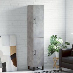 vidaXL Aparador de madera contrachapada gris hormigón 34,5x34x180 cm