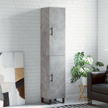 vidaXL Aparador de madera contrachapada gris hormigón 34,5x34x180 cm