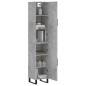 vidaXL Aparador de madera contrachapada gris hormigón 34,5x34x180 cm vidaXL Aparador de madera contrachapada gris hormigón 34,5x34x180 cm