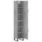 vidaXL Aparador de madera contrachapada gris hormigón 34,5x34x180 cm vidaXL Aparador de madera contrachapada gris hormigón 34,5x34x180 cm
