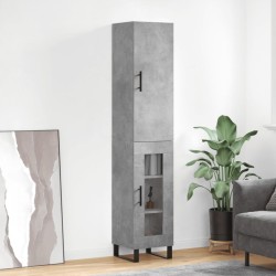 vidaXL Aparador de madera contrachapada gris hormigón 34,5x34x180 cm