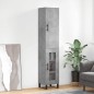 vidaXL Aparador de madera contrachapada gris hormigón 34,5x34x180 cm