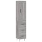 vidaXL Aparador alto madera contrachapada gris Sonoma 34,5x34x180 cm vidaXL Aparador alto madera contrachapada gris Sonoma 34,5x34x180 cm