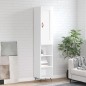 vidaXL Aparador alto madera contrachapada blanco brillo 34,5x34x180 cm vidaXL Aparador alto madera contrachapada blanco brillo 34,5x34x180 cm