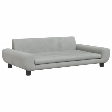 vidaXL Cama para perros de terciopelo gris claro 100x54x33 cm
