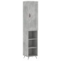 vidaXL Aparador de madera contrachapada gris hormigón 34,5x34x180 cm vidaXL Aparador de madera contrachapada gris hormigón 34,5x34x180 cm