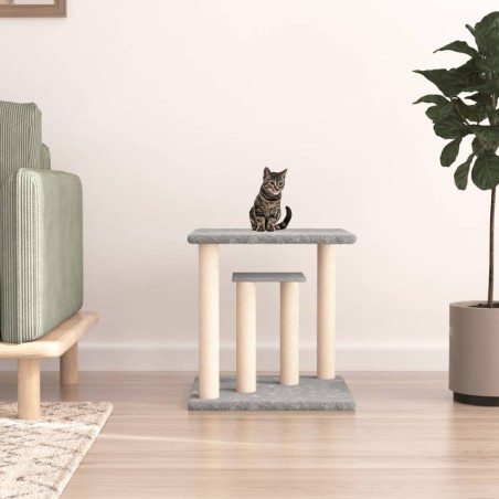 vidaXL Postes rascadores para gatos con plataformas gris claro 50 cm