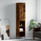 vidaXL Aparador de madera contrachapada roble ahumado 34,5x34x180 cm vidaXL Aparador de madera contrachapada roble ahumado 34,5x34x180 cm