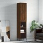 vidaXL Aparador alto madera contrachapada roble marrón 34,5x34x180 cm
