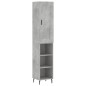 vidaXL Aparador de madera contrachapada gris hormigón 34,5x34x180 cm vidaXL Aparador de madera contrachapada gris hormigón 34,5x34x180 cm