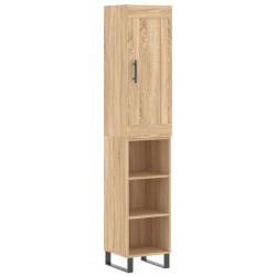 vidaXL Aparador de madera contrachapada roble Sonoma 34,5x34x180 cm