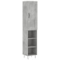 vidaXL Aparador de madera contrachapada gris hormigón 34,5x34x180 cm vidaXL Aparador de madera contrachapada gris hormigón 34,5x34x180 cm