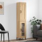 vidaXL Aparador de madera contrachapada roble Sonoma 34,5x34x180 cm vidaXL Aparador de madera contrachapada roble Sonoma 34,5x34x180 cm