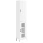 vidaXL Aparador alto madera contrachapada blanco brillo 34,5x34x180 cm