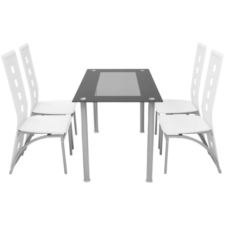 vidaXL Conjunto de comedor de cinco piezas blanco