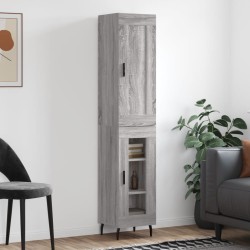vidaXL Aparador alto madera contrachapada gris Sonoma 34,5x34x180 cm