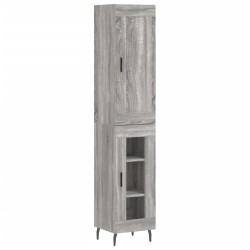 vidaXL Aparador alto madera contrachapada gris Sonoma 34,5x34x180 cm