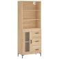 vidaXL Aparador alto madera contrachapada color roble 69,5x34x180 cm vidaXL Aparador alto madera contrachapada color roble 69,5x34x180 cm