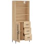 vidaXL Aparador alto madera contrachapada color roble 69,5x34x180 cm vidaXL Aparador alto madera contrachapada color roble 69,5x34x180 cm