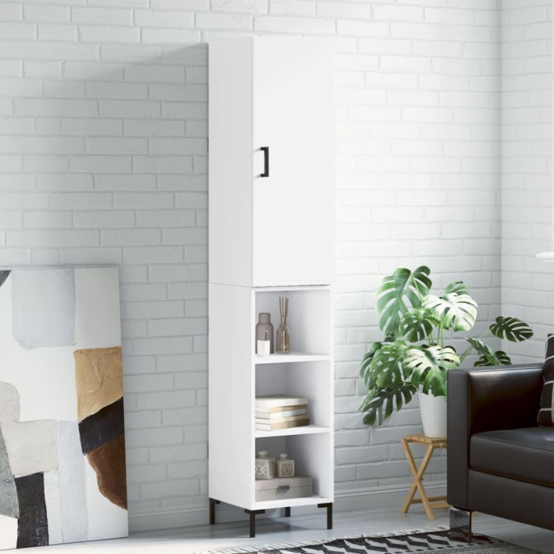 vidaXL Aparador alto madera contrachapada blanco 34,5x34x180 cm vidaXL Aparador alto madera contrachapada blanco 34,5x34x180 cm