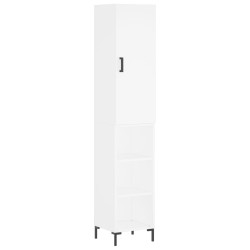 vidaXL Aparador alto madera contrachapada blanco 34,5x34x180 cm