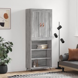 vidaXL Aparador alto madera contrachapada gris sonoma 69,5x34x180 cm
