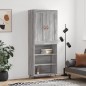 vidaXL Aparador alto madera contrachapada gris sonoma 69,5x34x180 cm