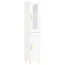 vidaXL Aparador alto madera contrachapada blanco 34,5x34x180 cm