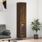 vidaXL Aparador alto madera contrachapada roble marrón 34,5x34x180 cm vidaXL Aparador alto madera contrachapada roble marrón 34,5x34x180 cm