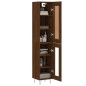 vidaXL Aparador alto madera contrachapada roble marrón 34,5x34x180 cm vidaXL Aparador alto madera contrachapada roble marrón 34,5x34x180 cm