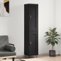 vidaXL Aparador de madera contrachapada negro 34,5x34x180 cm vidaXL Aparador de madera contrachapada negro 34,5x34x180 cm