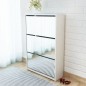 vidaXL Mueble zapatero 3 niveles y espejo blanco 63x17x102,5 cm vidaXL Mueble zapatero 3 niveles y espejo blanco 63x17x102,5 cm