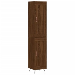 vidaXL Aparador alto madera contrachapada roble marrón 34,5x34x180 cm