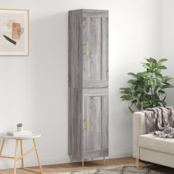 vidaXL Aparador alto madera contrachapada gris Sonoma 34,5x34x180 cm