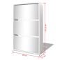 vidaXL Mueble zapatero 3 niveles y espejo blanco 63x17x102,5 cm vidaXL Mueble zapatero 3 niveles y espejo blanco 63x17x102,5 cm