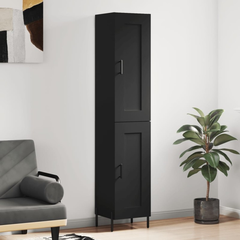 vidaXL Aparador de madera contrachapada negro 34,5x34x180 cm vidaXL Aparador de madera contrachapada negro 34,5x34x180 cm