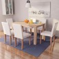 vidaXL Juego de comedor de roble+cuero artificial 7 piezas color crema vidaXL Juego de comedor de roble+cuero artificial 7 piezas color crema
