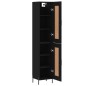 vidaXL Aparador de madera contrachapada negro 34,5x34x180 cm vidaXL Aparador de madera contrachapada negro 34,5x34x180 cm