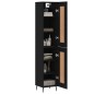vidaXL Aparador de madera contrachapada negro 34,5x34x180 cm vidaXL Aparador de madera contrachapada negro 34,5x34x180 cm