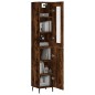 vidaXL Aparador de madera contrachapada roble ahumado 34,5x34x180 cm vidaXL Aparador de madera contrachapada roble ahumado 34,5x34x180 cm