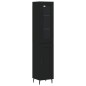 vidaXL Aparador de madera contrachapada negro 34,5x34x180 cm vidaXL Aparador de madera contrachapada negro 34,5x34x180 cm