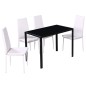vidaXL Conjunto de mesa de comedor 5 piezas blanco y negro vidaXL Conjunto de mesa de comedor 5 piezas blanco y negro