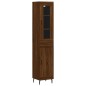 vidaXL Aparador alto madera contrachapada roble marrón 34,5x34x180 cm