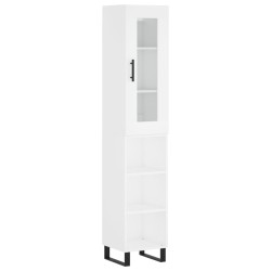 vidaXL Aparador alto madera contrachapada blanco 34,5x34x180 cm